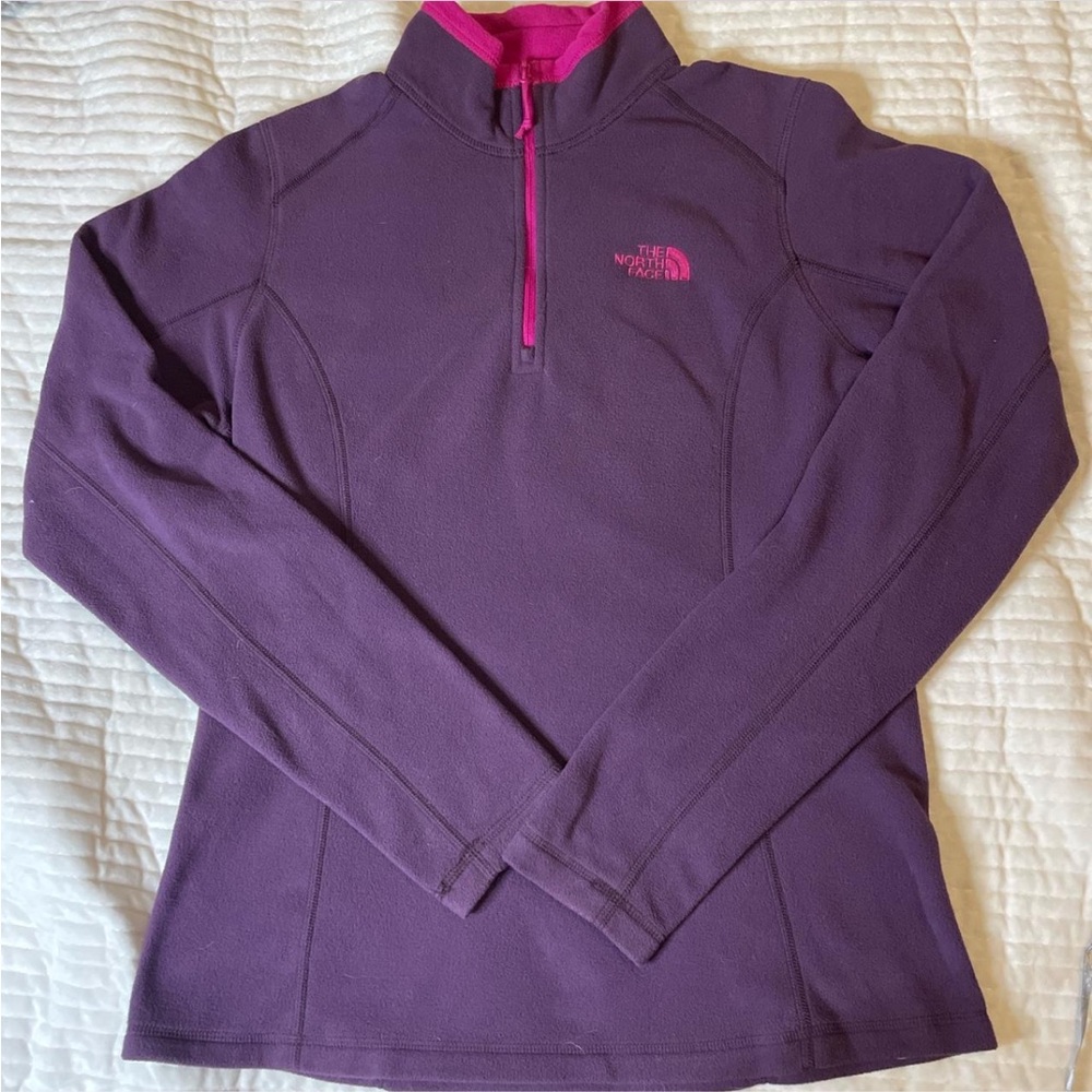 The North Face Fuchsia and Plum Fleece Quarter Zip Pullover